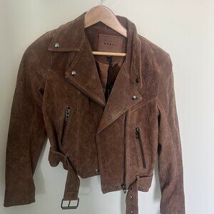 BLANKNYC  Brown Suede Leather Cropped Moto Jacket (XS, New with tags!)